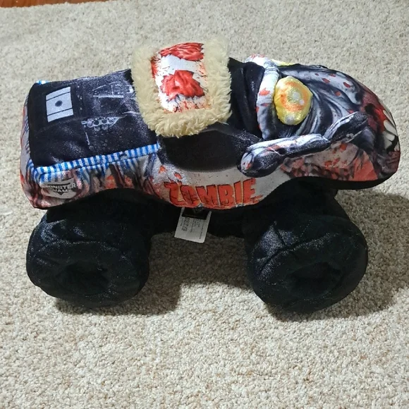 Zombie Monster Truck Plush Toy - Black and Orange - Picture 3 of 5